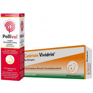 Sparset Allergie - POLLIVAL 1 mg/ml Nasenspray 10 ml + CETIRIZIN Vividrin 10 mg Filmtabletten 20 St.